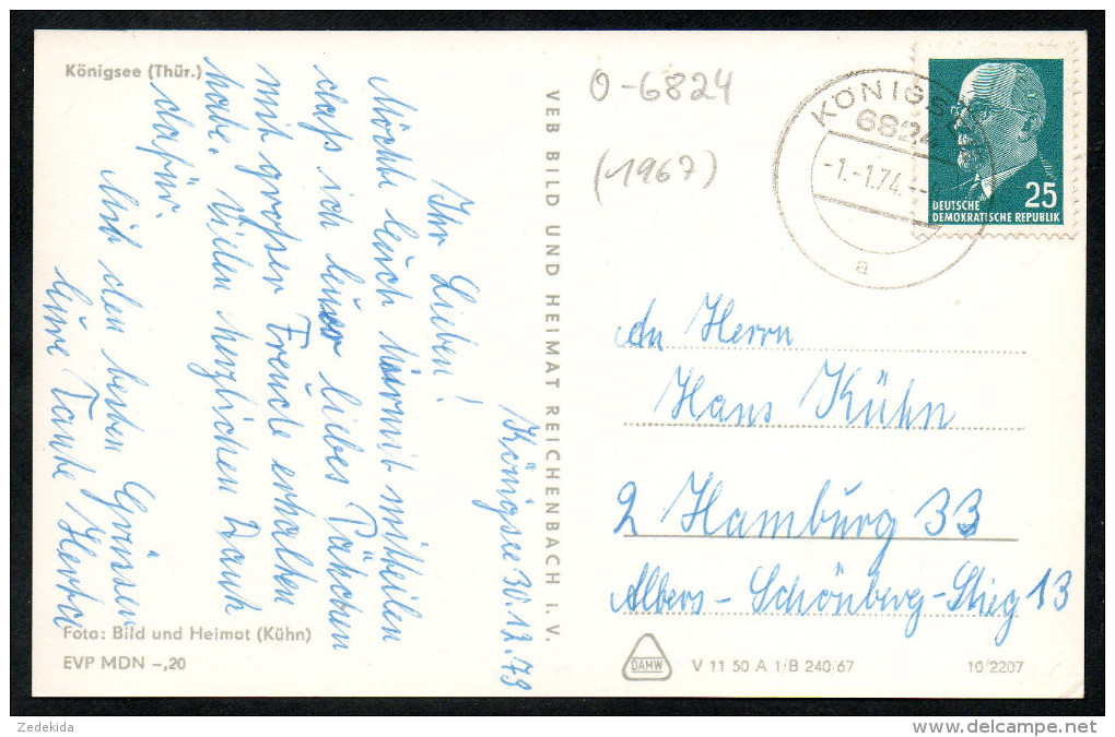 6565 - Alte Foto Ansichtskarte - Königsee - Kühn Reichenbach - Gel 1974 - Saalfeld