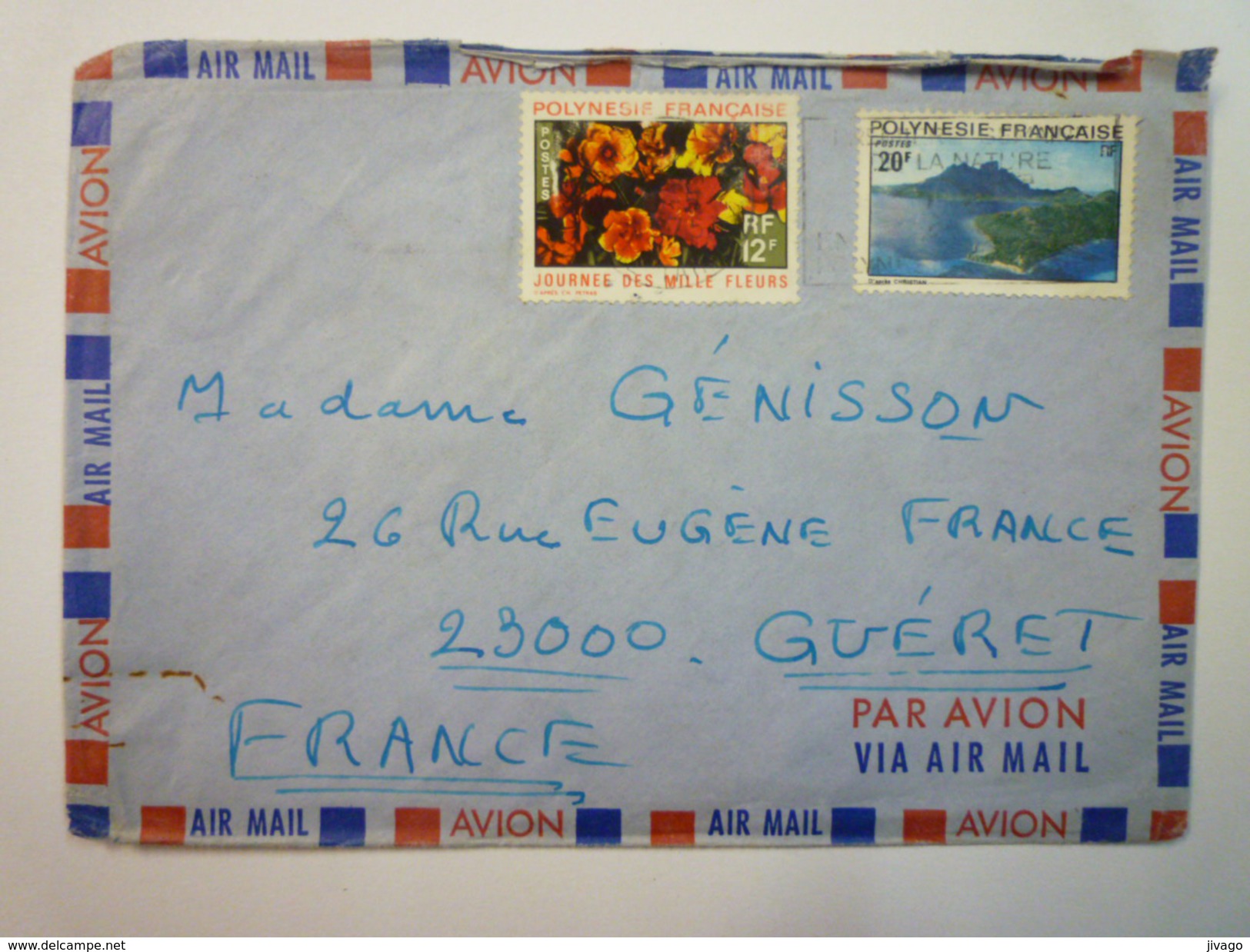 LETTRE De POLYNESIE FRANCAISE  à  Destination De  GUERET   1975   - Briefe U. Dokumente