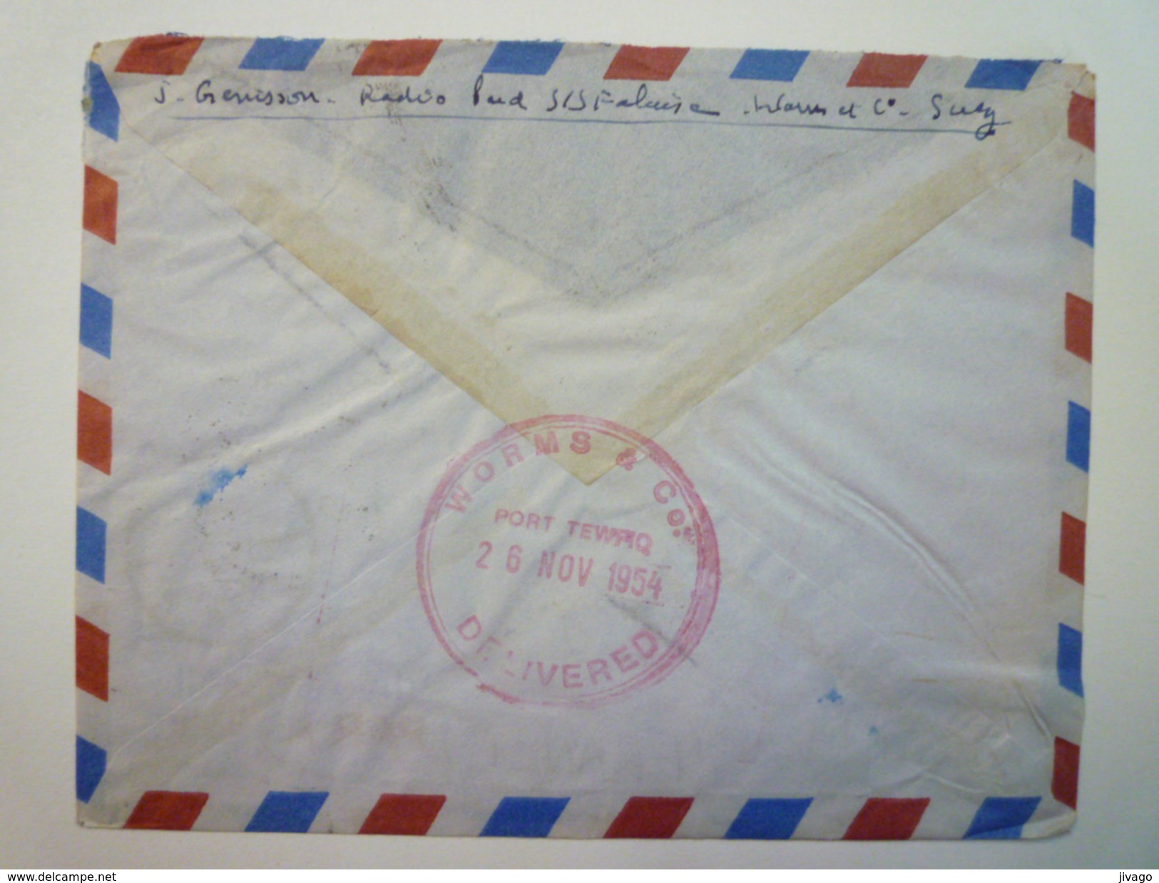 LETTRE  Au Départ De  PORT TAUFIQ  à  Destination De  GREZ-sur-LOING   1964    - Covers & Documents