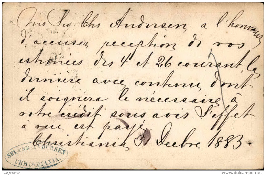NORVÈGE - Entier Postal Pour La Belgique En 1883 /84 - A Voir - L  3173 - Postal Stationery