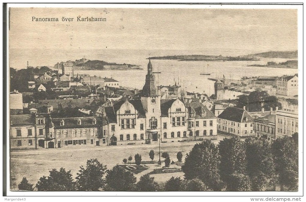 SUEDE CARTE DE KARLSHAMN POUR LAFRANCE DU 13/9/1920 - 1910-1920 Gustaf V