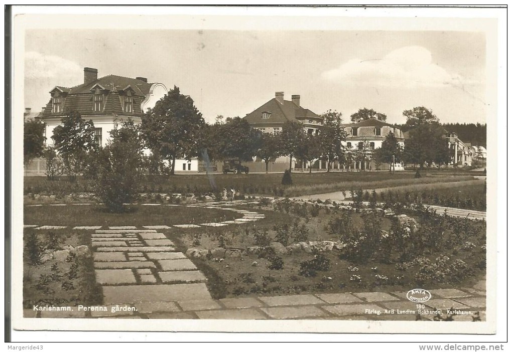 SUEDE CARTE DE KARLSHAMN POUR LA FRANCE DU 7/9/1924 - 1920-1936 Coil Stamps I