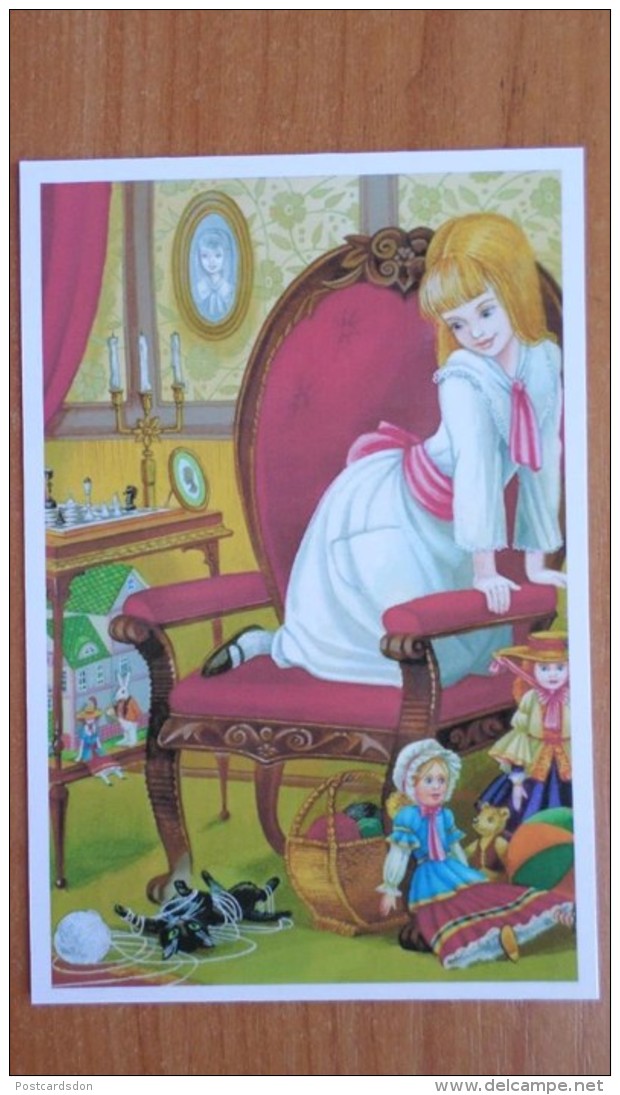 "Alice In Wonderland" By Mitrofanov - Modern Ukrainian PC - Chess - Black Cat - Doll - Teddy Bear - Chess