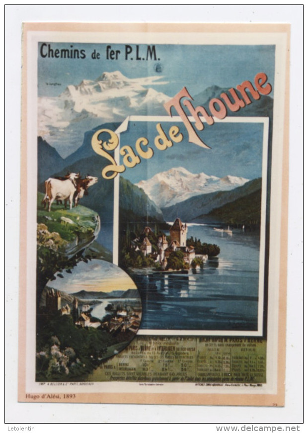 CPM:  BE -  REPRO D'AFFICHE ANCIENNE - LAC DE THOUNE - Thun