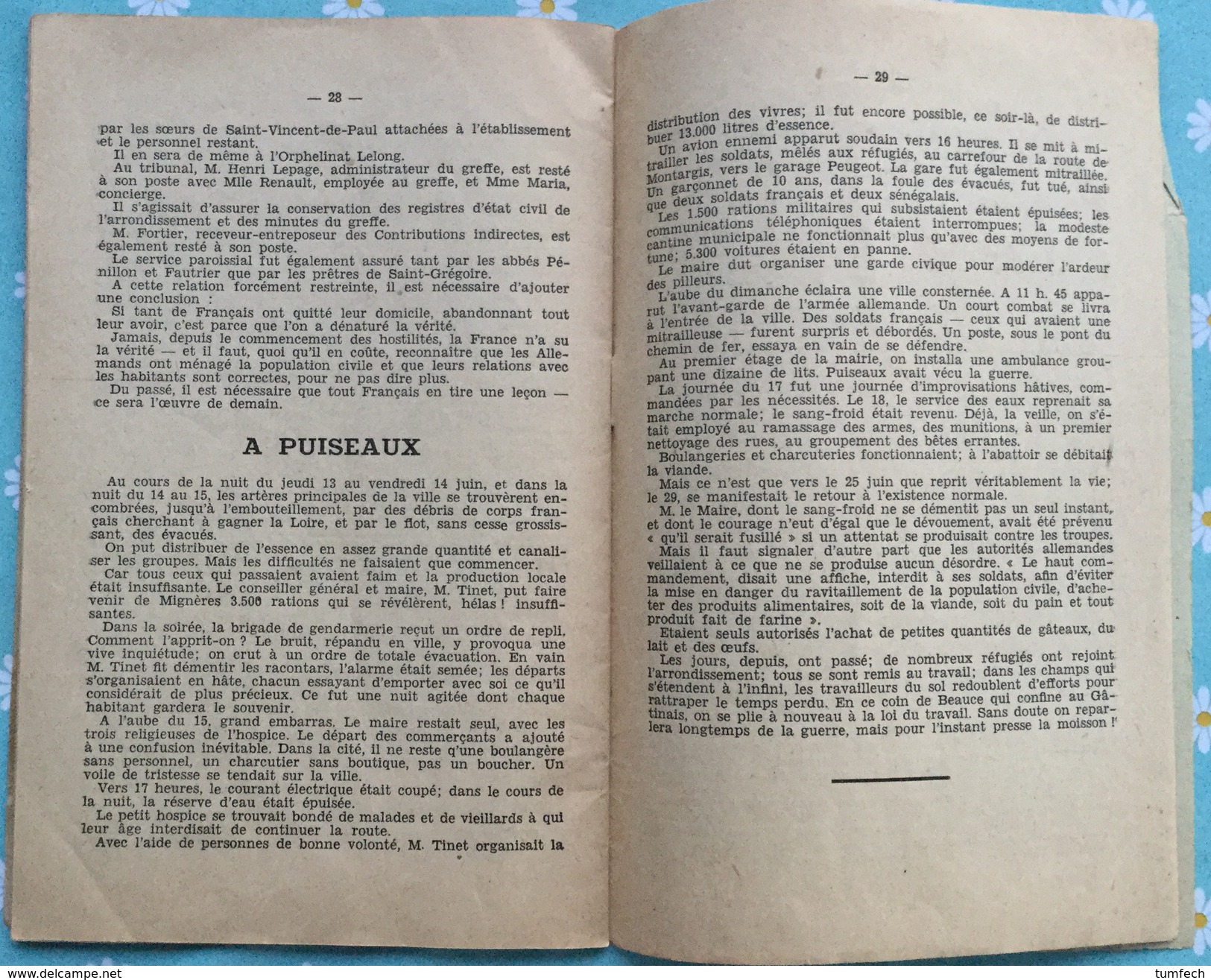 Aperçu rapide des évènements qui se sont produits du 15 au 20 juin 1940. Loiret. Gien. Sully. Gondreville. Pithiviers..