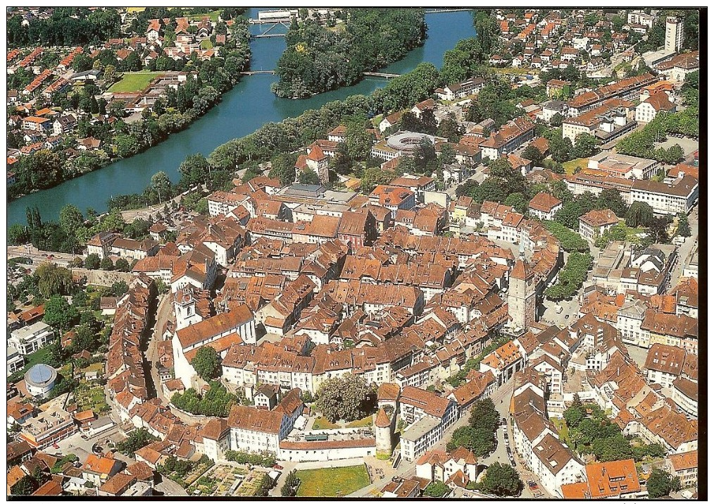 Postcard, Switzerland, Aarau, Birdeye, View From The Air,  Unused - Aarau