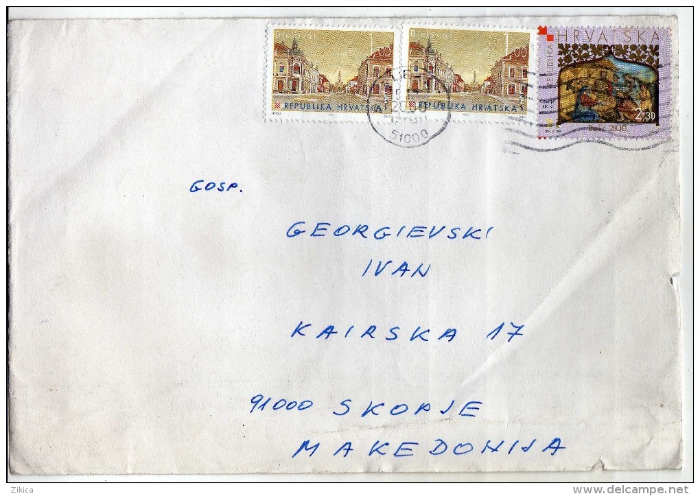 Croatia  Via Macedonia.letter 2000.nice Stamp. - Croatia