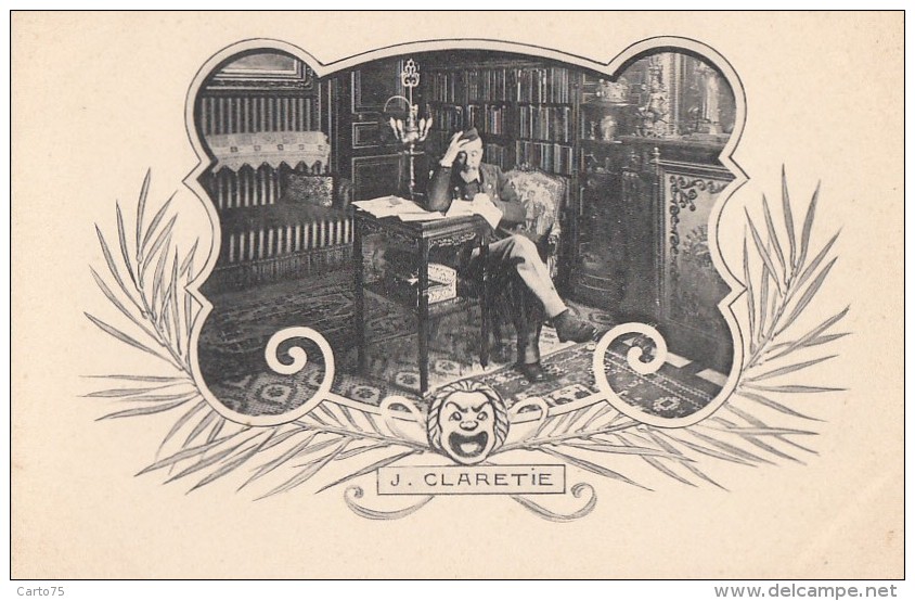 Célébrités - Jules Claretie - Ecrivain Journaliste  - Bureau Bibliothèque - Art Nouveau - Ecrivains