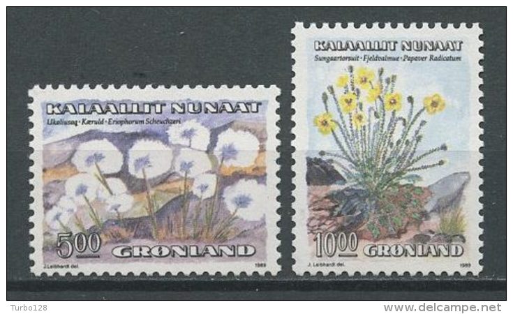 GROENLAND 1989  N° 185/186 ** Neufs = MNH Superbes  Cote 8.50 € Fleurs Flowers Flore - Unused Stamps
