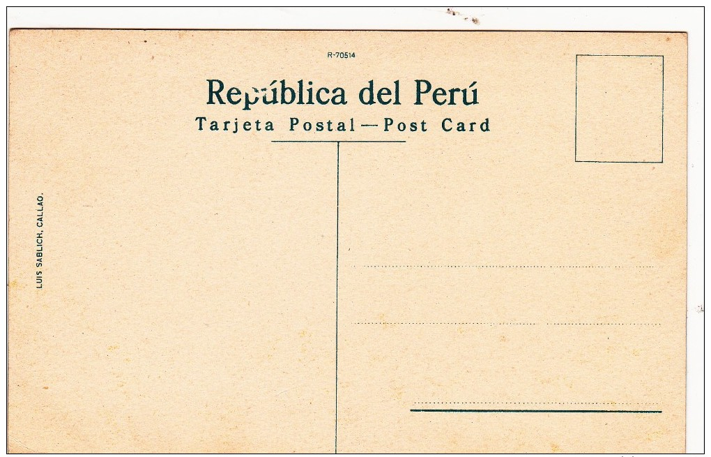 Antique Old Post Card Of Plazuela De San Francisco,Lima,Peru,J45. - Peru