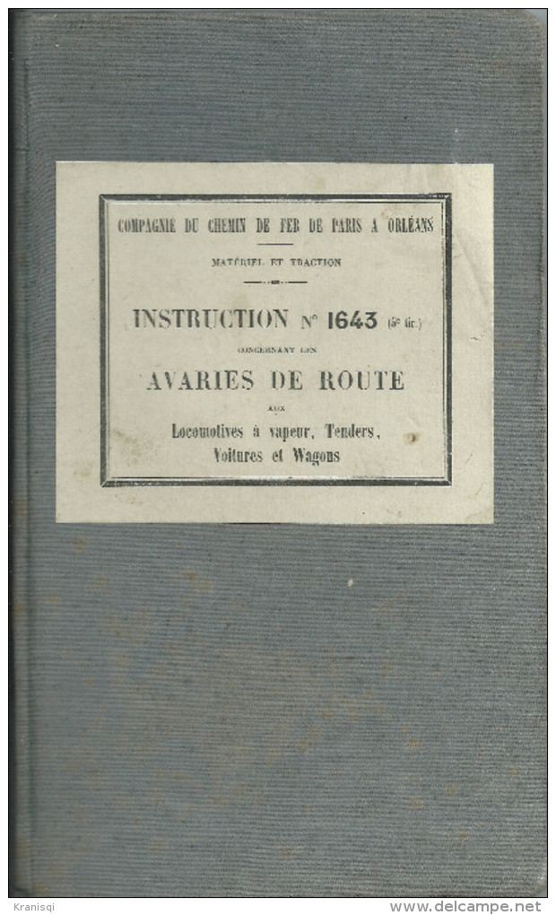 Livre , Manuel Réparation  Avaries  De  Route  Aux  Locomotives à Vapeur - Ferrovie