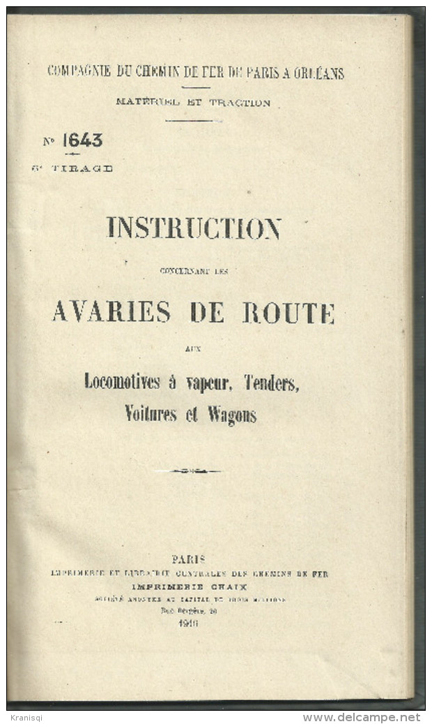 Livre , Manuel Réparation  Avaries  De  Route  Aux  Locomotives à Vapeur - Ferrovie