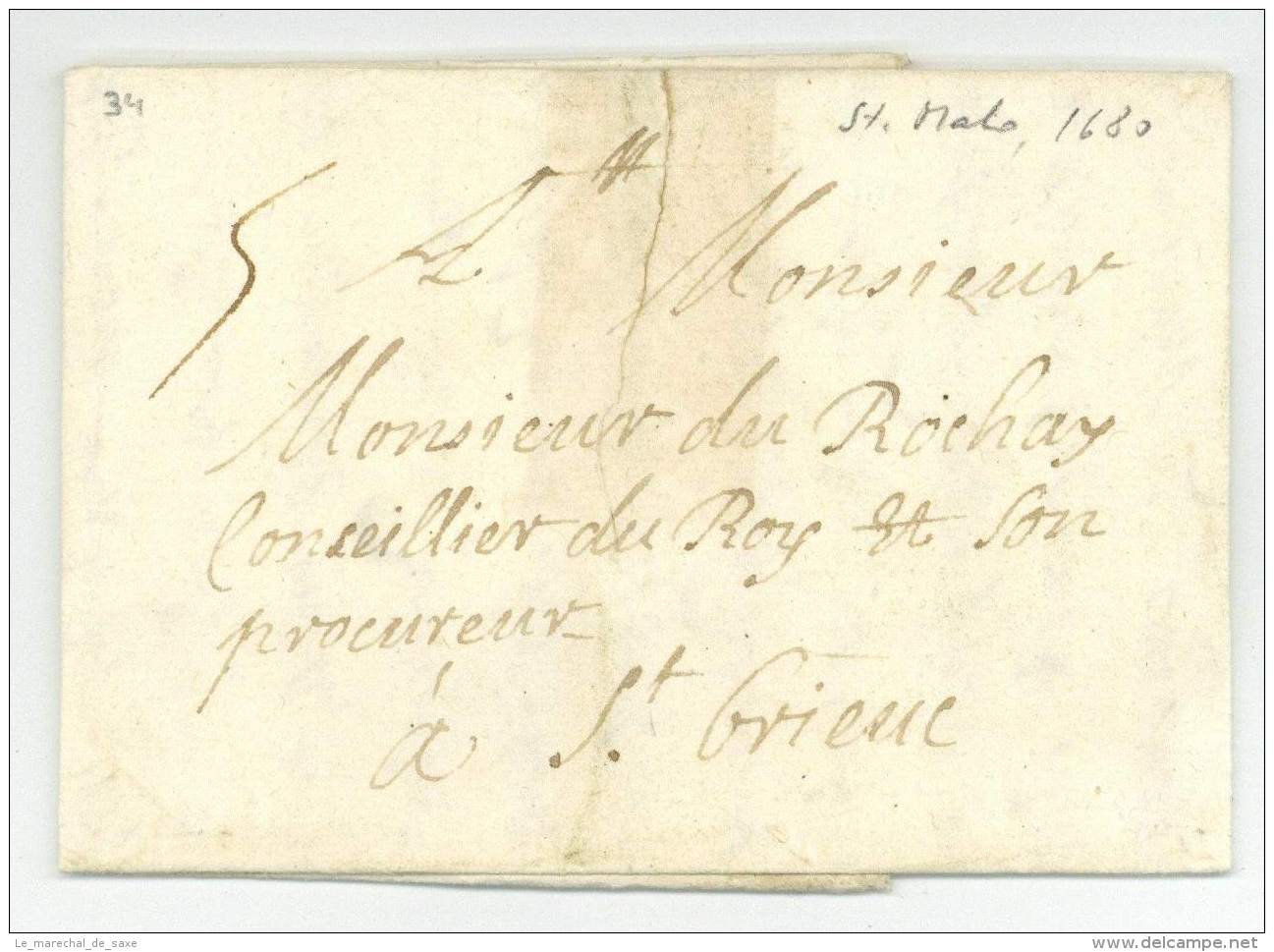 BRETAGNE &ndash; LE GAC DE KERHERVÉ - Pour SAINT-BRIEUC - Morlaix 1680 - Lettre Taxee - ....-1700: Voorlopers