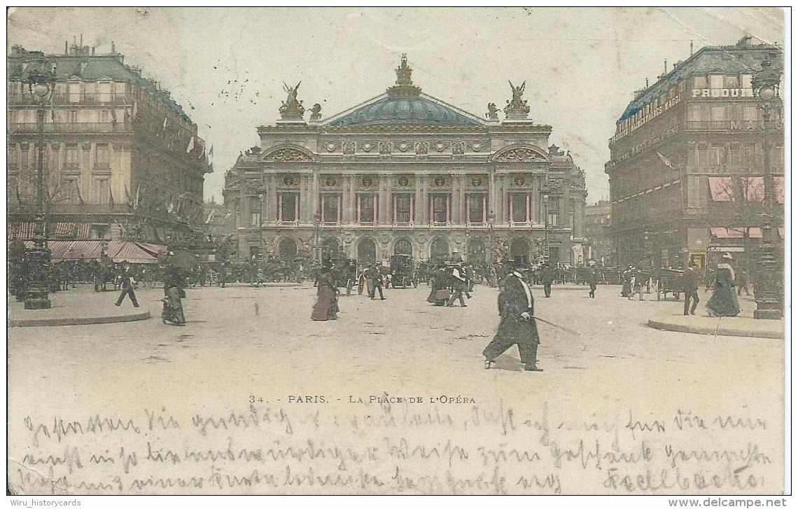 AK 0515  Paris - Le Place De L&acute;Opera Um 1901 - Plätze