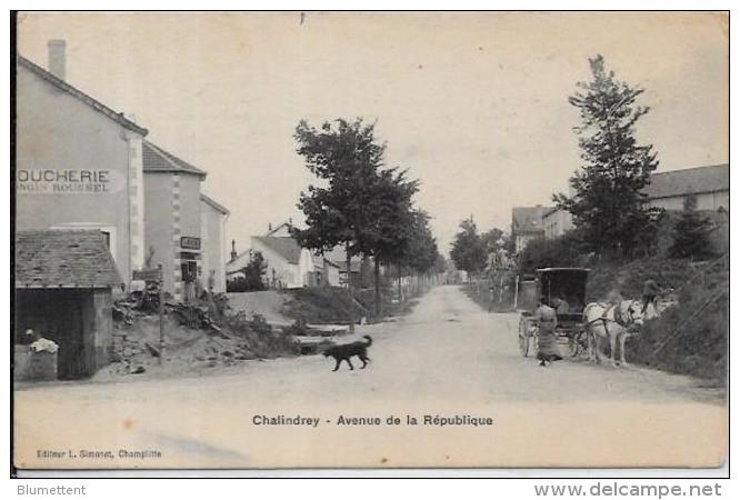 CPA Haute Marne Circulé CHALINDREY Marchand Ambulant Boucherie - Chalindrey