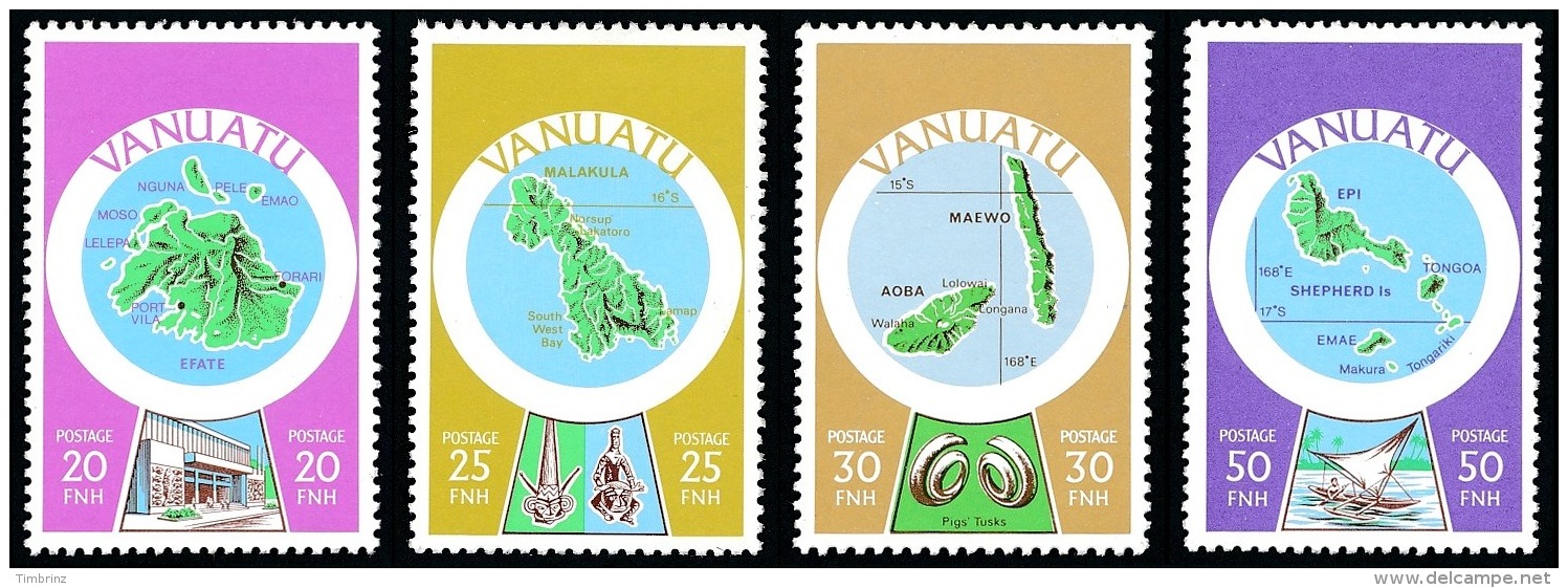 VANUATU 1980 - Yv. 596 à 608 ** TB  Cote= 42,60 EUR - Cartographie Des Iles. Légende Anglaise (13 Val.) ..Réf.AFA22412 - Vanuatu (1980-...)