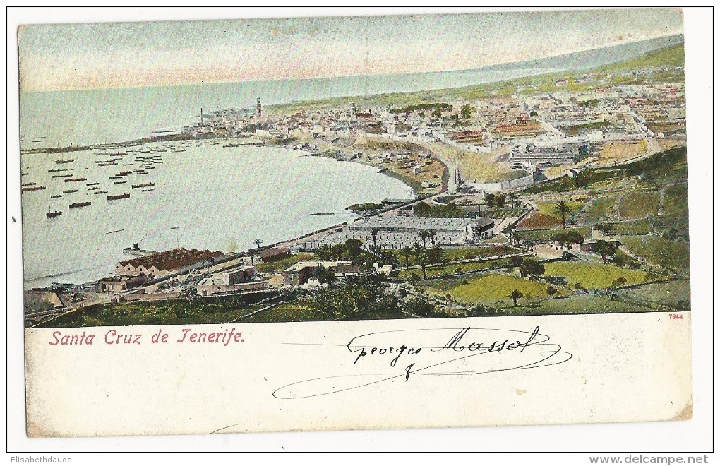 SENEGAL - CARTE De SANTA CRUZ De TENERIFE (CANARIES) EXPEDIEE à DAKAR Pour MARSEILLE - FAIDHERBE - Covers & Documents