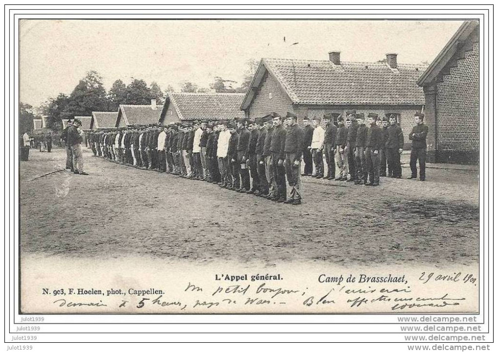 MILITARIA ..-- BRASSCHAAT ..-- L ´ Appel Général . 1904 Vers GAND ( Mr Georges BRICUSSE ) . Voir Verso . - Brasschaat