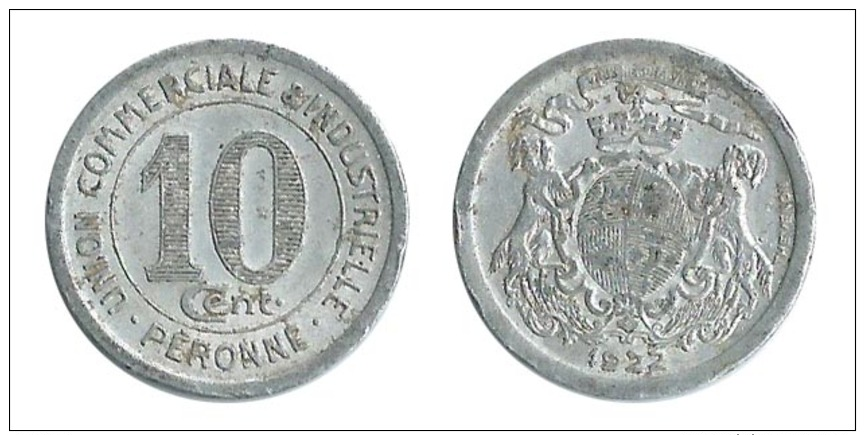 N2638 - Péronne: Union Commerciale Et Industrielle: 10 Ct 1922 - Monétaires / De Nécessité