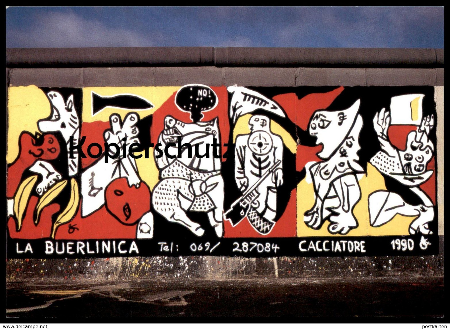 ÄLTERE POSTKARTE BERLIN STEFAN CACCIATORE LA BUERLINICA BERLINER MAUER THE WALL LE MUR ART Cpa AK Postcard Ansichtskarte - Muro De Berlin