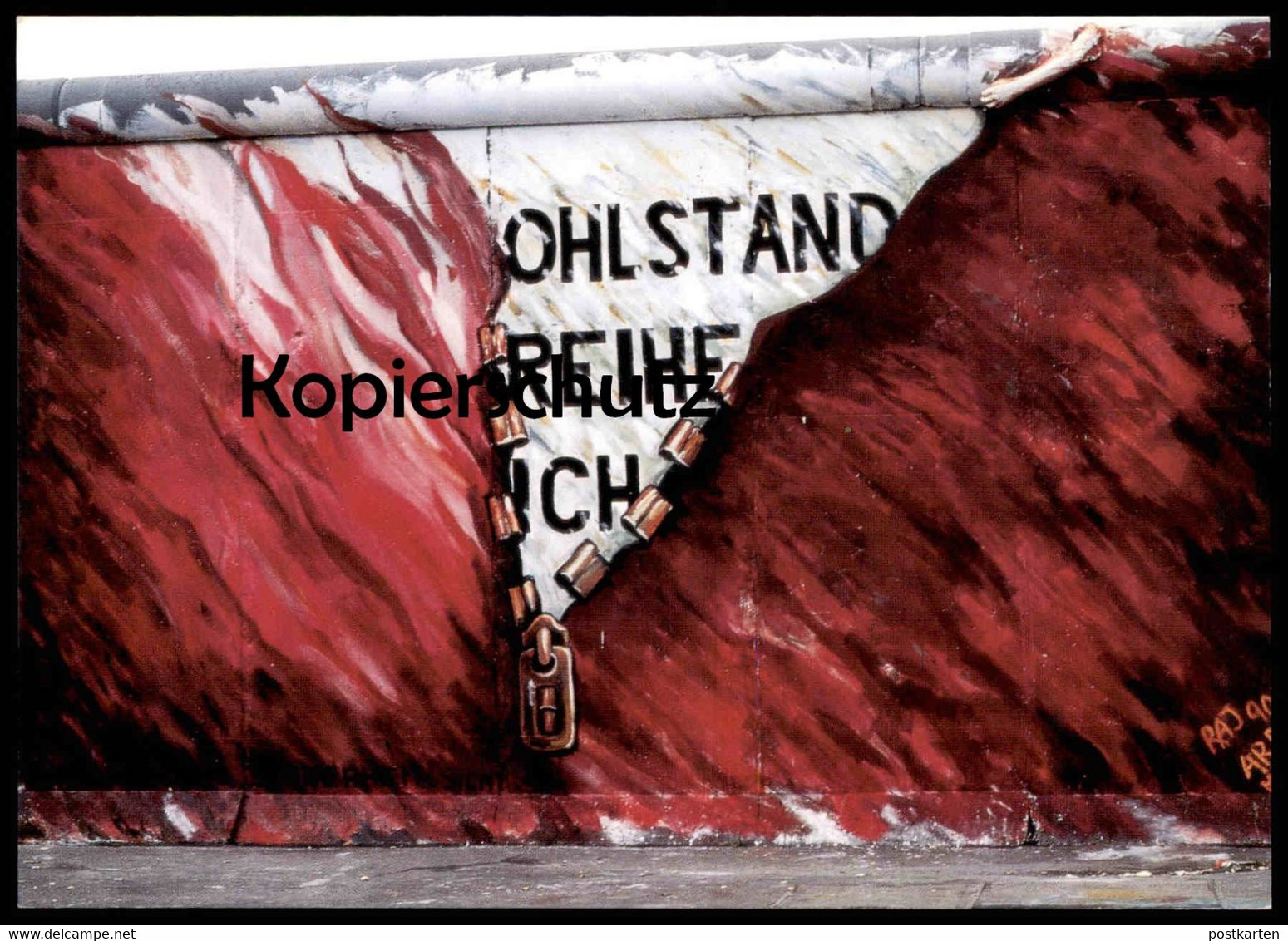 ÄLTERE POSTKARTE BERLINER MAUER THE WALL LE MUR RAINER JEHLE WOHLSTAND BERLIN Art Cpa AK Postcard Ansichtskarte - Berlin Wall