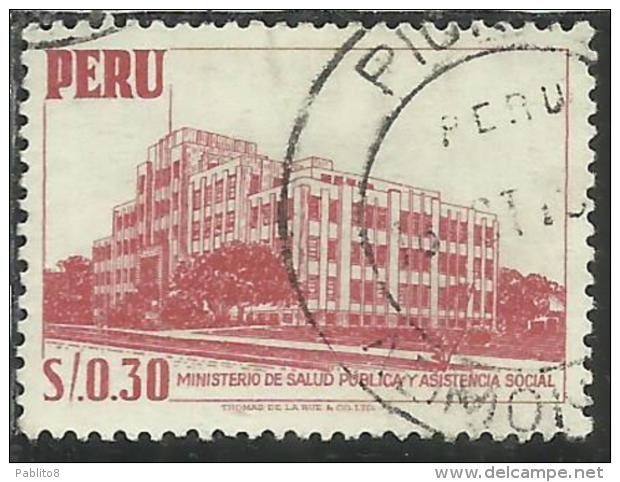 PERU' 1952 1953 ENGINEERING SCHOOL SCUOLA DI INGEGNERIA SOL 0,30 USATO USED OBLITERE' - Peru