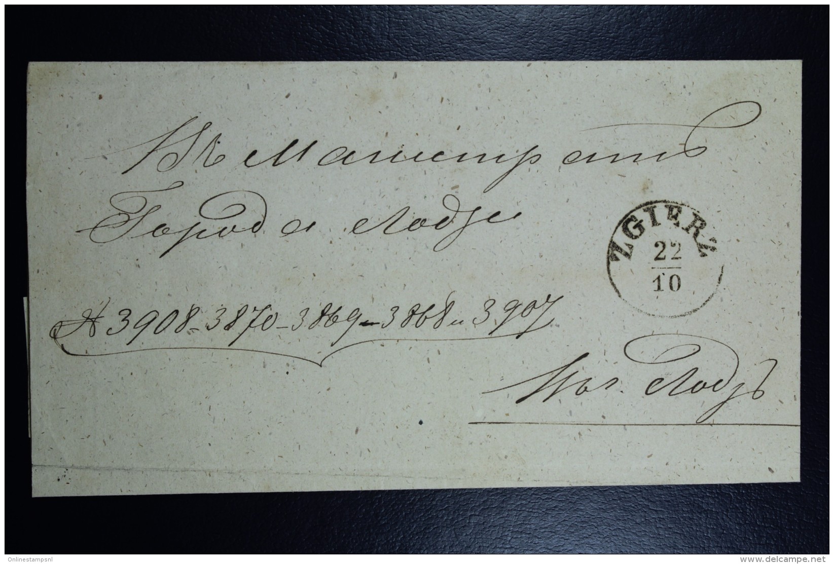 Poland: 1858 Letter Zgierz To Lodz CDS 22/10 On Back  On Back CDS Lodz Receiving Cancel In Polish And Russian - ...-1860 Vorphilatelie