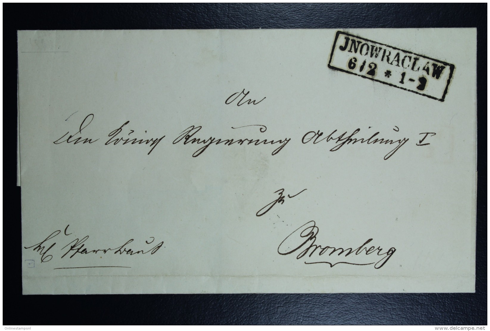 Poland: 1860 Letter  Jnowraclaw In Box  To Bromberg German Receiving Back Wax Sealed With Russian Eagle - ...-1860 Voorfilatelie