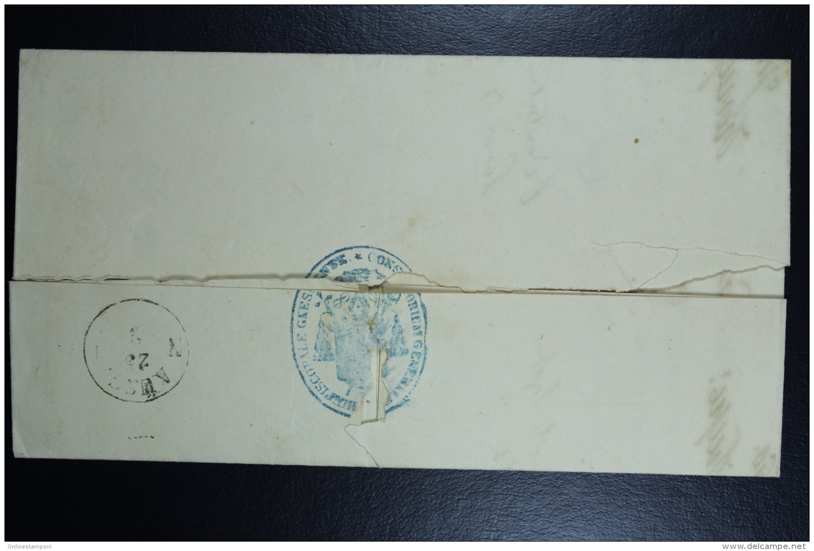 Poland: 1860 Letter Gnesen Gniezo In Box To Mielzyn / Witkowo In Blue Box Church Affairs In German And Polish - ...-1860 Vorphilatelie