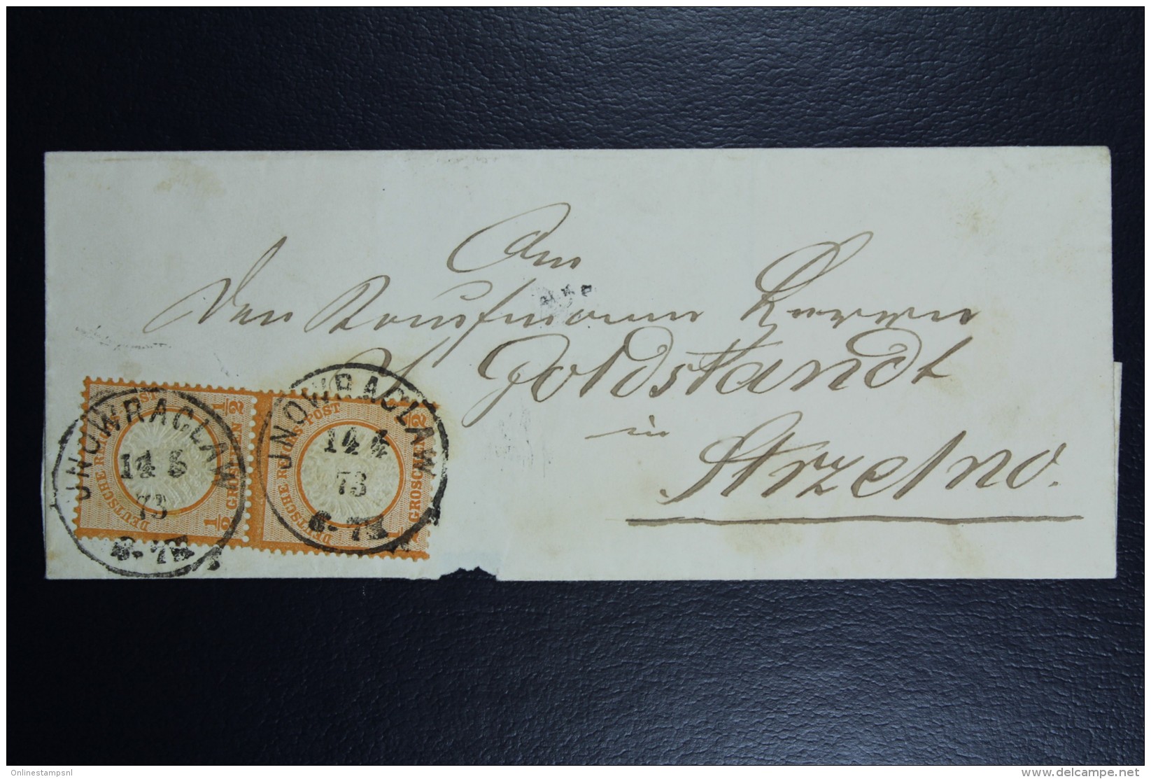 Deutschland / Poland: 1873 Cover Mi Nr 18 Paar Sc Nr 16 Occupation Of Poland Inowraclaw  CDS 14/4 To Strzelno - Briefe U. Dokumente