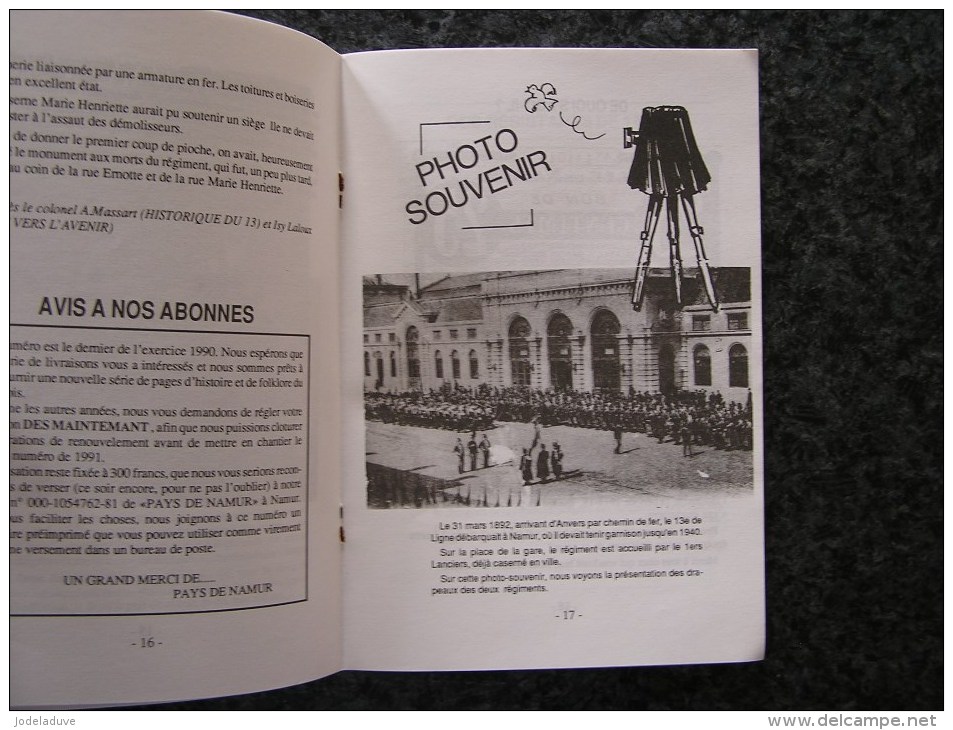 PAYS DE NAMUR Revue N° 132 Régionalisme Andenne Mai 40 Molignée Temploux Caserne Namuroise Révolution Brabançonne Guerre