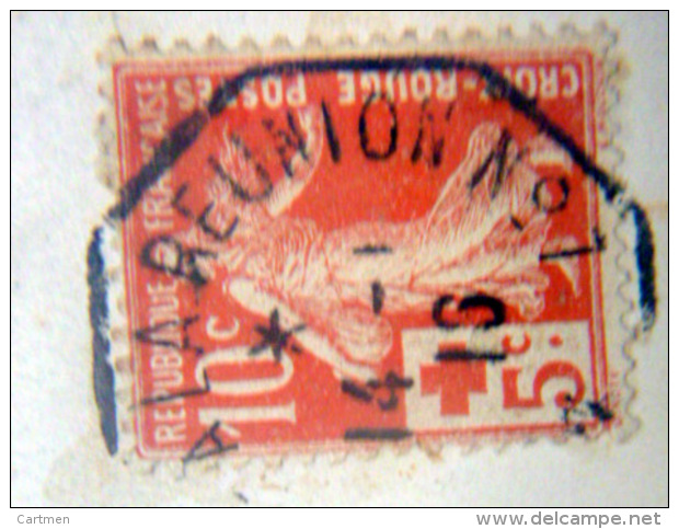 CACHET  OCTOGONAL TOKYO LA REUNION N°7 SUR CARTE POSTALE TIMBREE DU JAPON 1916 DOM TOM - Other & Unclassified