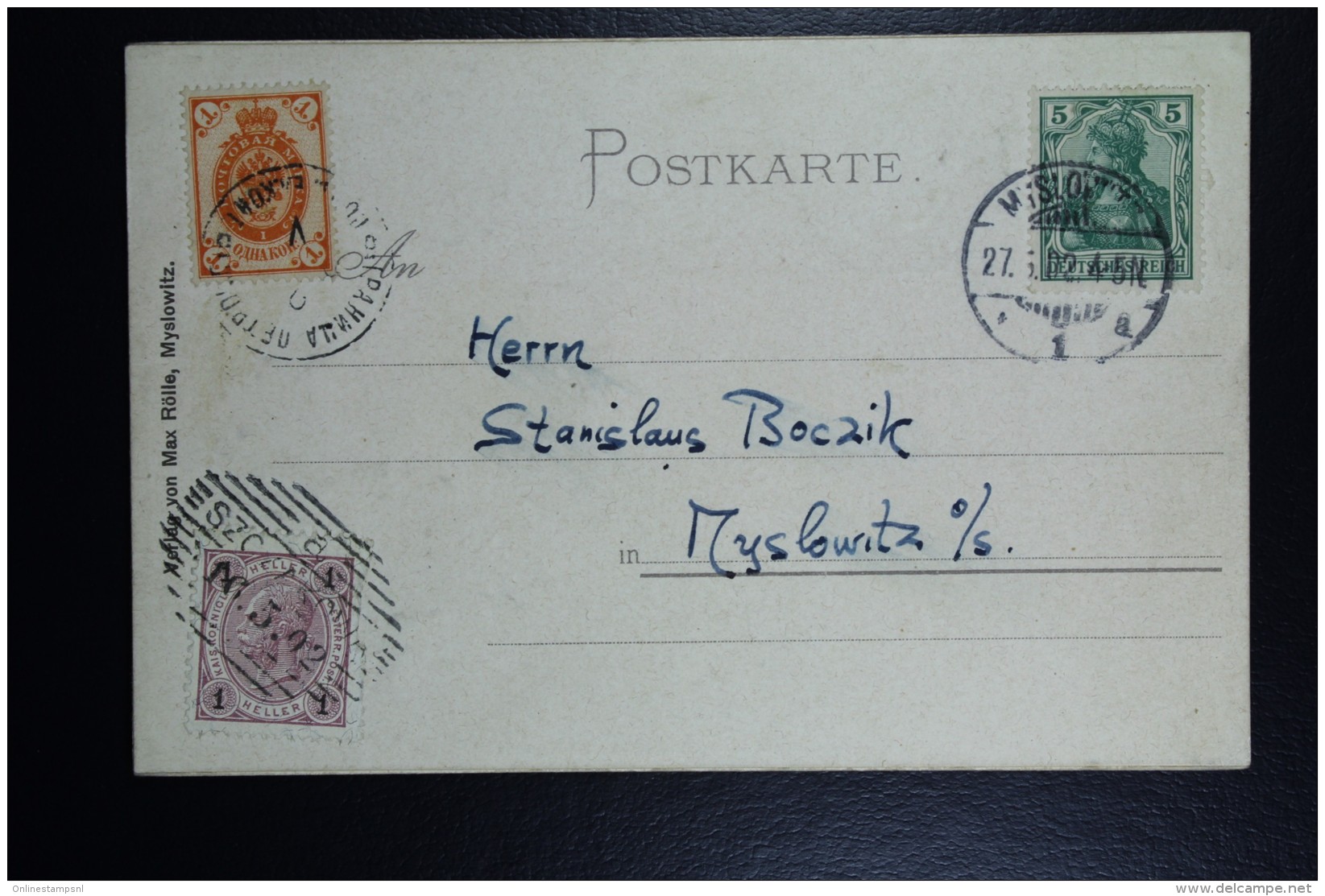 Deutschland Karte Dreikaiserreichsecke  Three Empires Corner 3 Stamps 3 X Different Cancel See Text - Briefe U. Dokumente