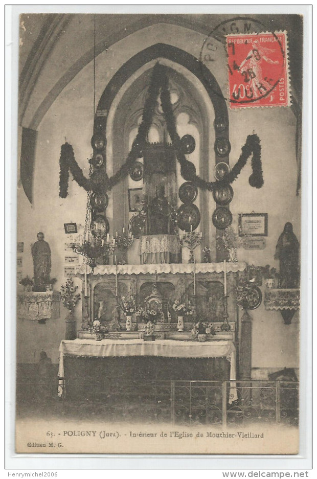 Jura - 39 - Poligny Intérieur De L'église De Mouthier Vieillard 1926 - Poligny