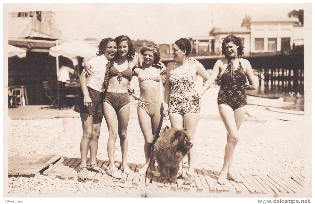 06 NICE, Carte Photo, Naiades , Plage Du Rhull, Juillet 1938 Nice - Sonstige & Ohne Zuordnung