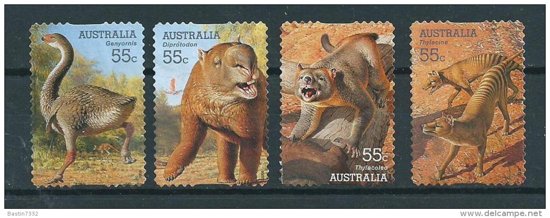 2008 Australia Complete Set Prehistoric Animals Used/gebruikt/oblitere - Usados
