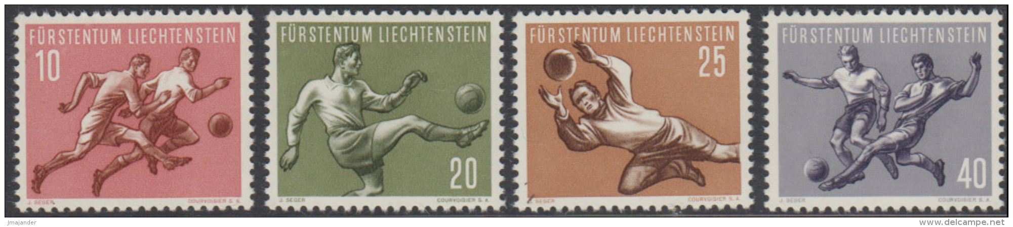 Liechtenstein 1954 Sport: Football. Mi 322-325 MNH - Neufs