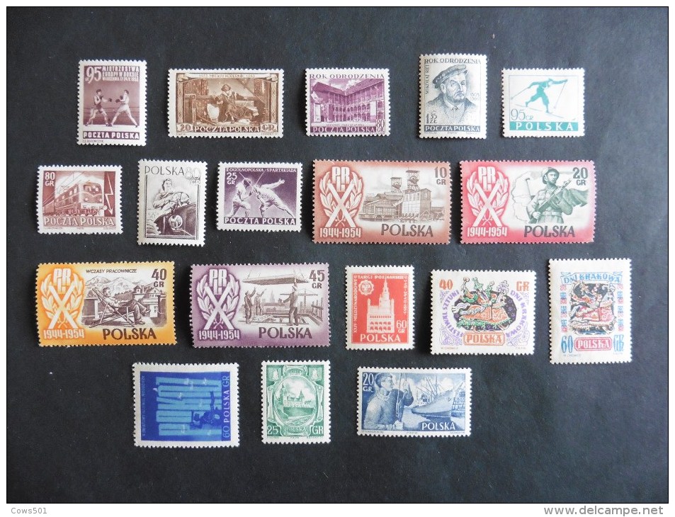 Pologne : 18 Timbres Neufs Charnière - Collections