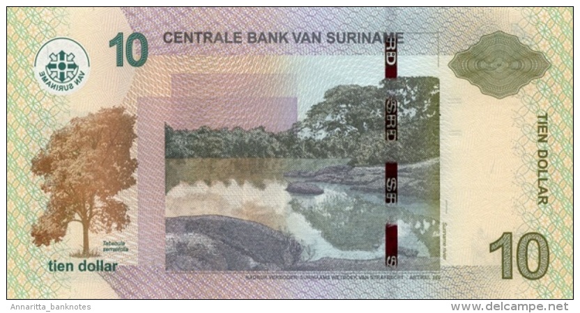 SURINAME 10 DOLLARS 2010 P-163a UNC [SR546a] - Surinam