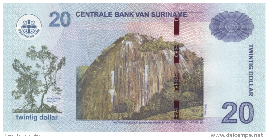 SURINAME 20 DOLLARS 2010 P-164a UNC [SR547a] - Suriname