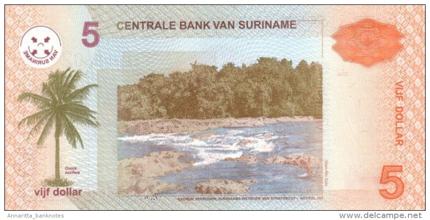 SURINAME 5 DOLLARS 2004 P-157a UNC [SR540a] - Surinam