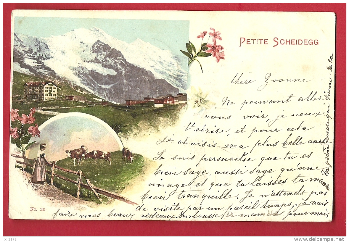 HBM-21  Litho Petite Scheidegg, Kleine Scheidegg. Pionier. Gelaufen In 1900 - Autres & Non Classés