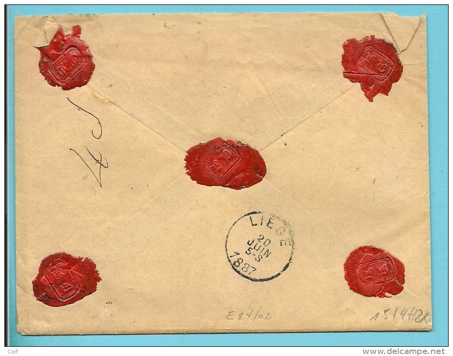 47+48 Op Brief ASSURE (verzekerd) (297,28Fr) Met Stempel CINEY - 1884-1891 Leopold II.