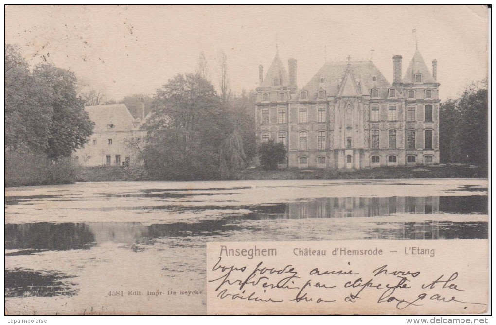 BELGIQUE FLANDRE OCCIDENTALE ANZEGEM ANSEGHEM    " Château D'hemsrode L'etang " - Anzegem