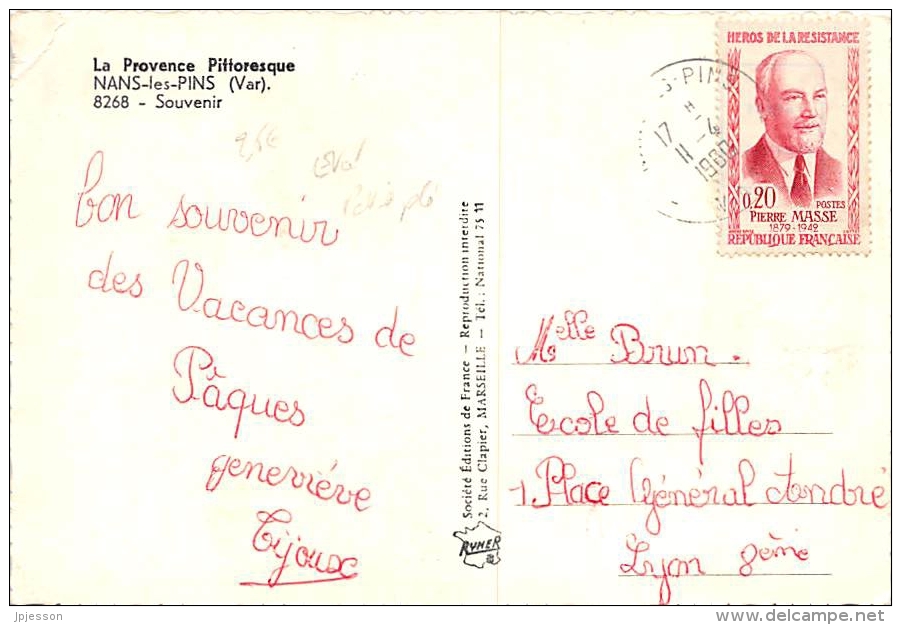 VAR  83  NANS LES PINS  SOUVENIR  VUES MULTIPLES - Nans-les-Pins