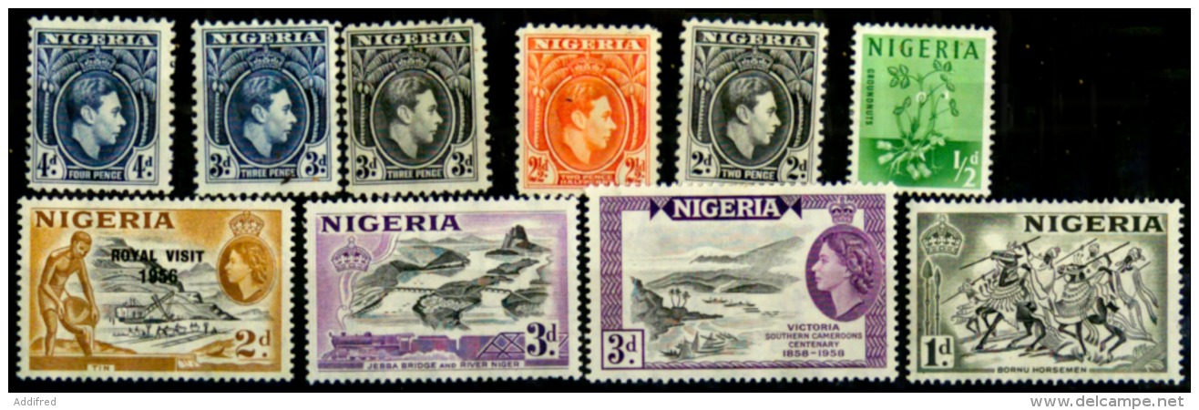 Nigeria 10 Timbres Neufs** - Nigeria (...-1960)