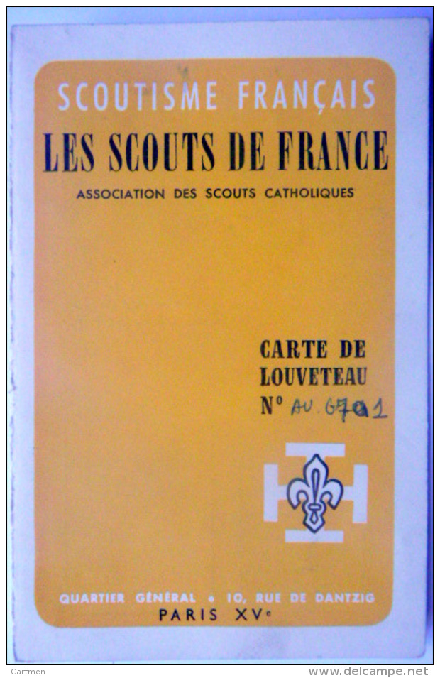43 LE PUY  SCOUTISME  FRANCAIS CARTE DE LOUVETEAU  LE PUY  1965 AVEC UN TIMBRE - Unclassified