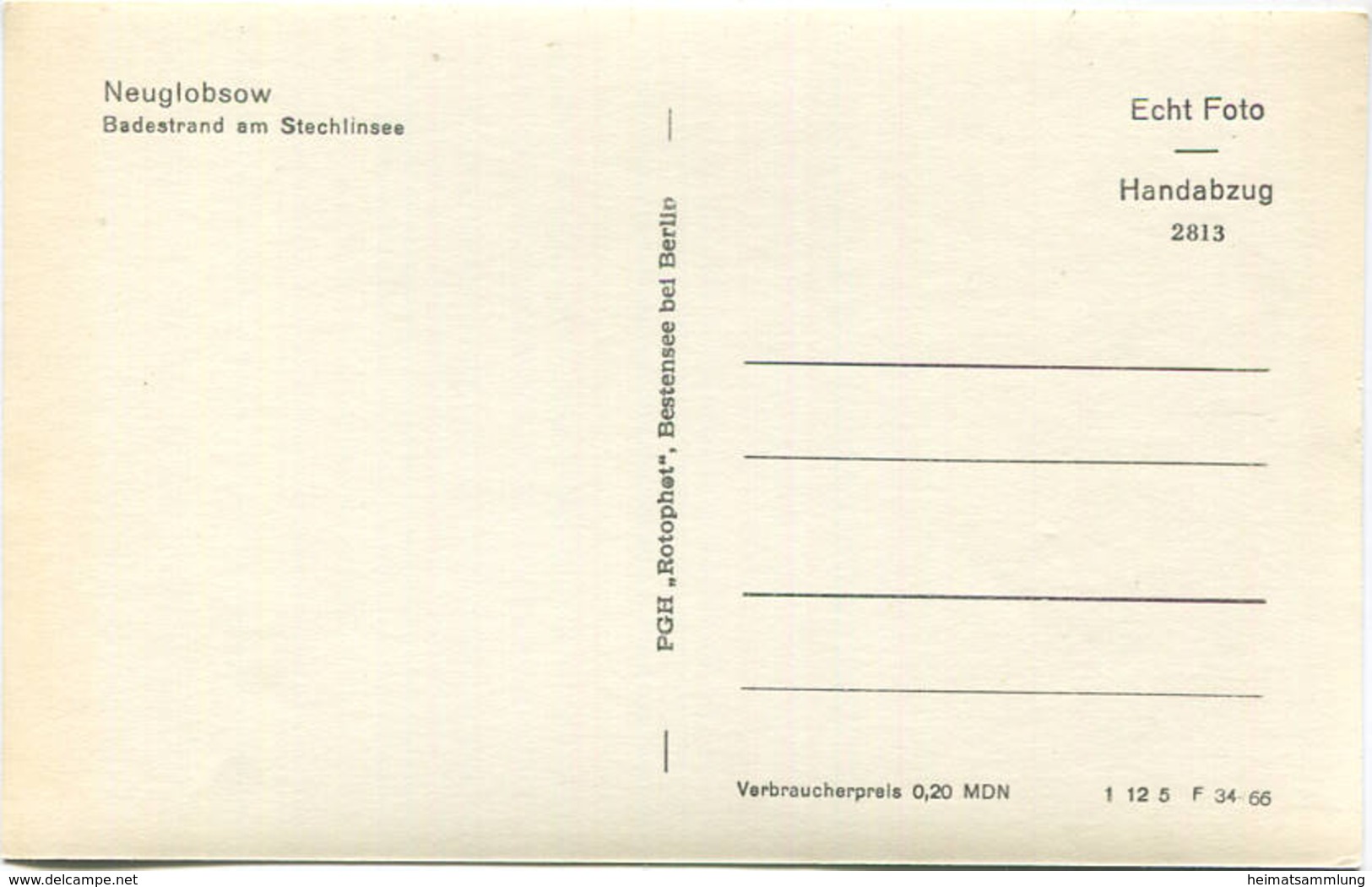Neuglobsow - Badestrand Am Stechlinsee - Foto-AK 60er Jahre - Verlag PGH Rotophot Bestensee - Neuglobsow
