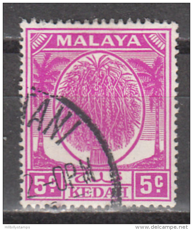 MALAYA - KEDAH     SCOTT NO. 65    USED     YEAR   1950 - Kedah