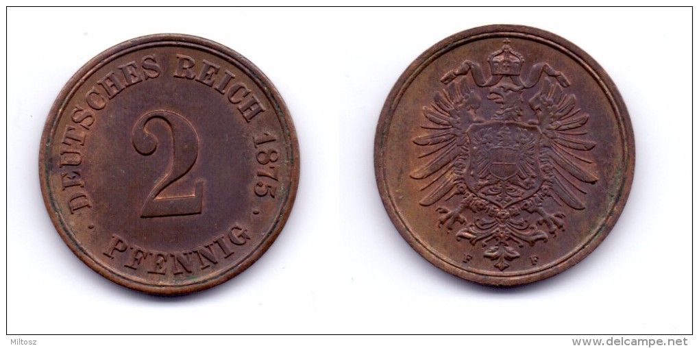 Germany 2 Pfennig 1875 F - 2 Pfennig